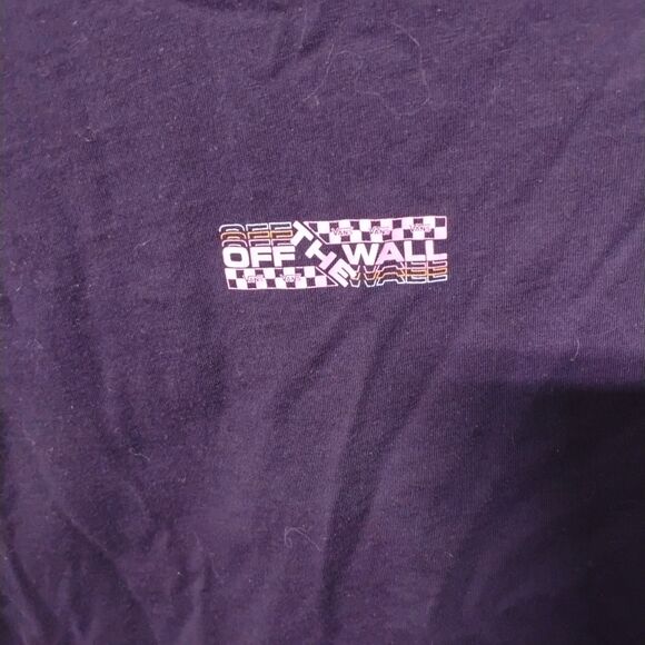 Vans Women’s Black & Pink Checkerboard “Off The Wall” Cropped Long Sleeve Large - Picture 6 of 6